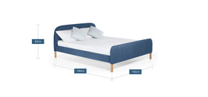 Cama Queen Cadwell, Azul profundo