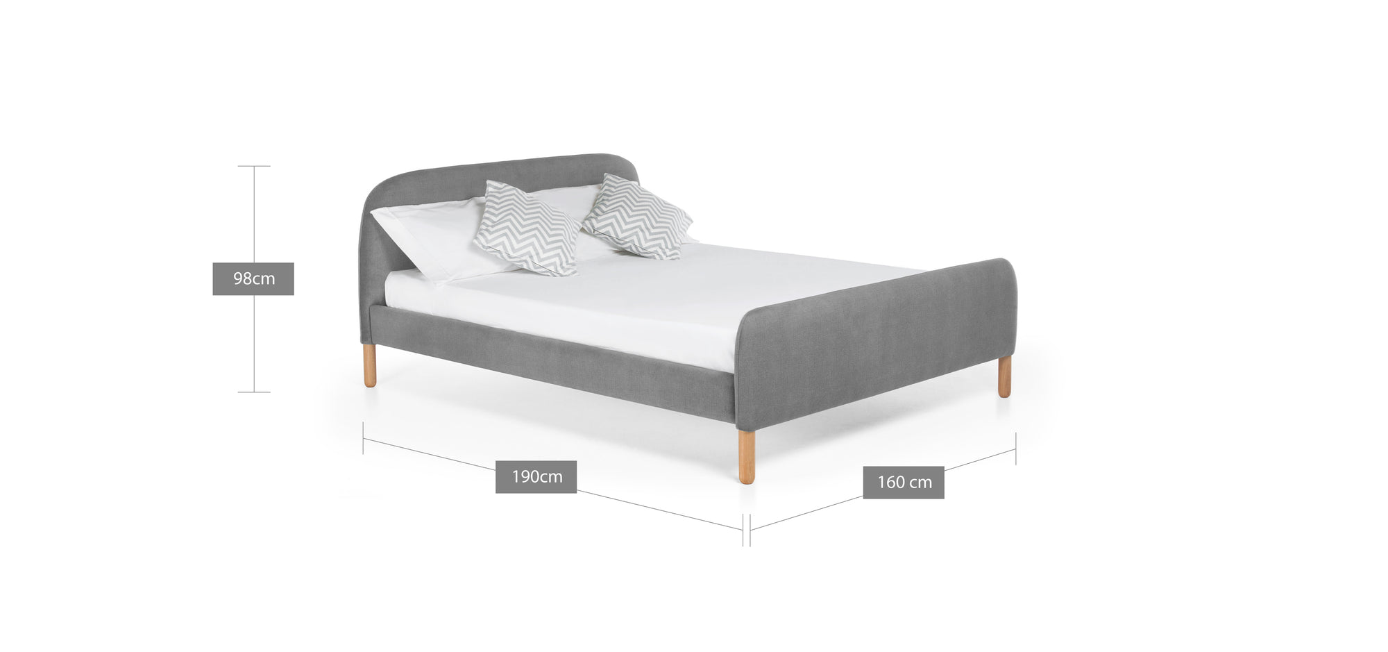 Cama Queen Cadwell, Gris Persino