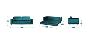 Sofá Cama Jett, Esmeralda Velvet