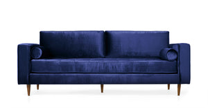 Sofá Jett de 2 Plazas, Azul Cobalto Velvet