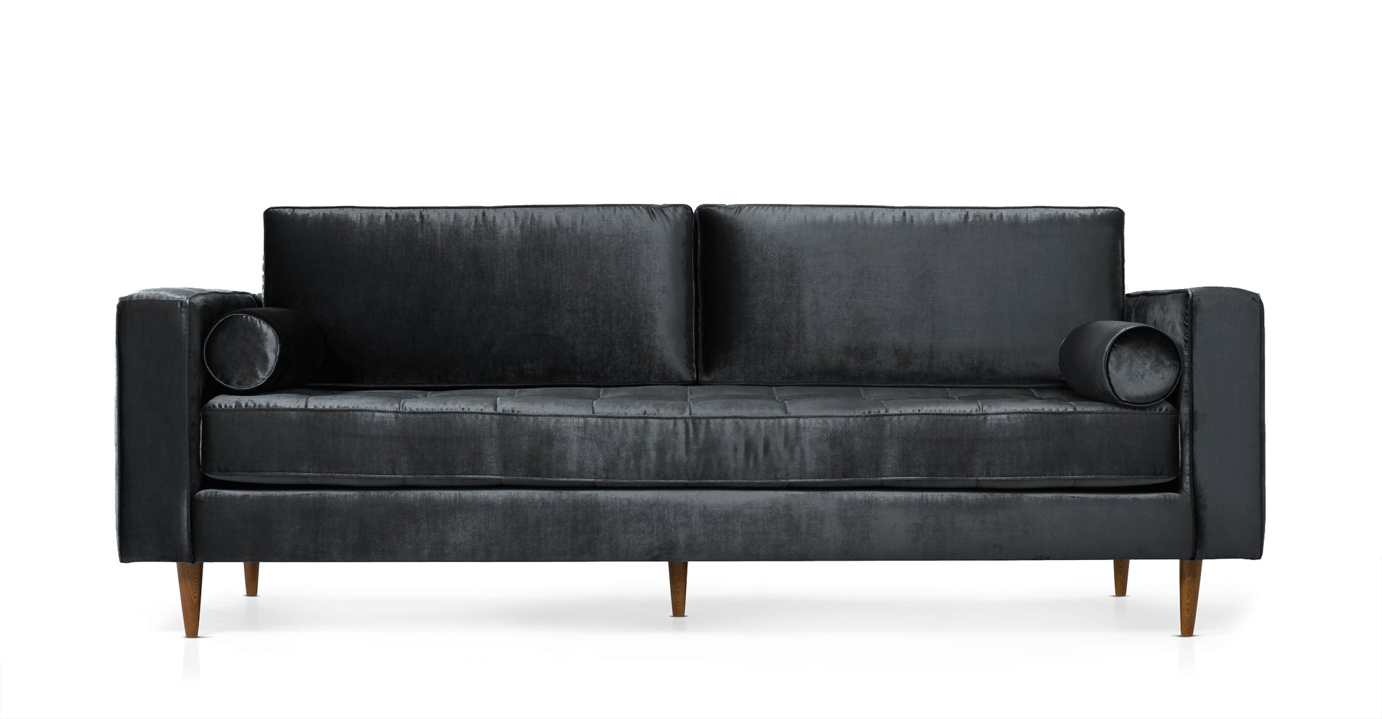 Sofá Jett de 2 Plazas, Gris Carbón Velvet