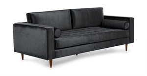 Sofá Jett de 2 Plazas, Gris Carbón Velvet