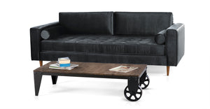 Sofá Jett de 2 Plazas, Gris Carbón Velvet