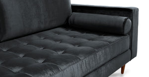 Sofá Jett de 2 Plazas, Gris Carbón Velvet