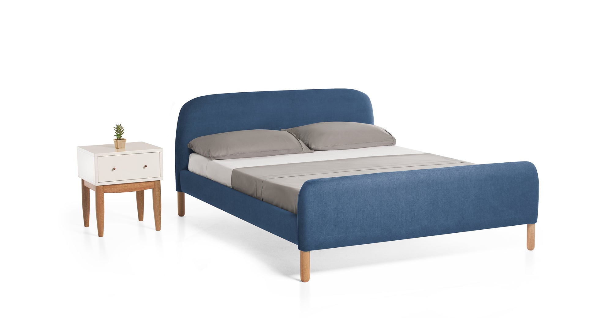 Cama Queen Cadwell, Azul profundo