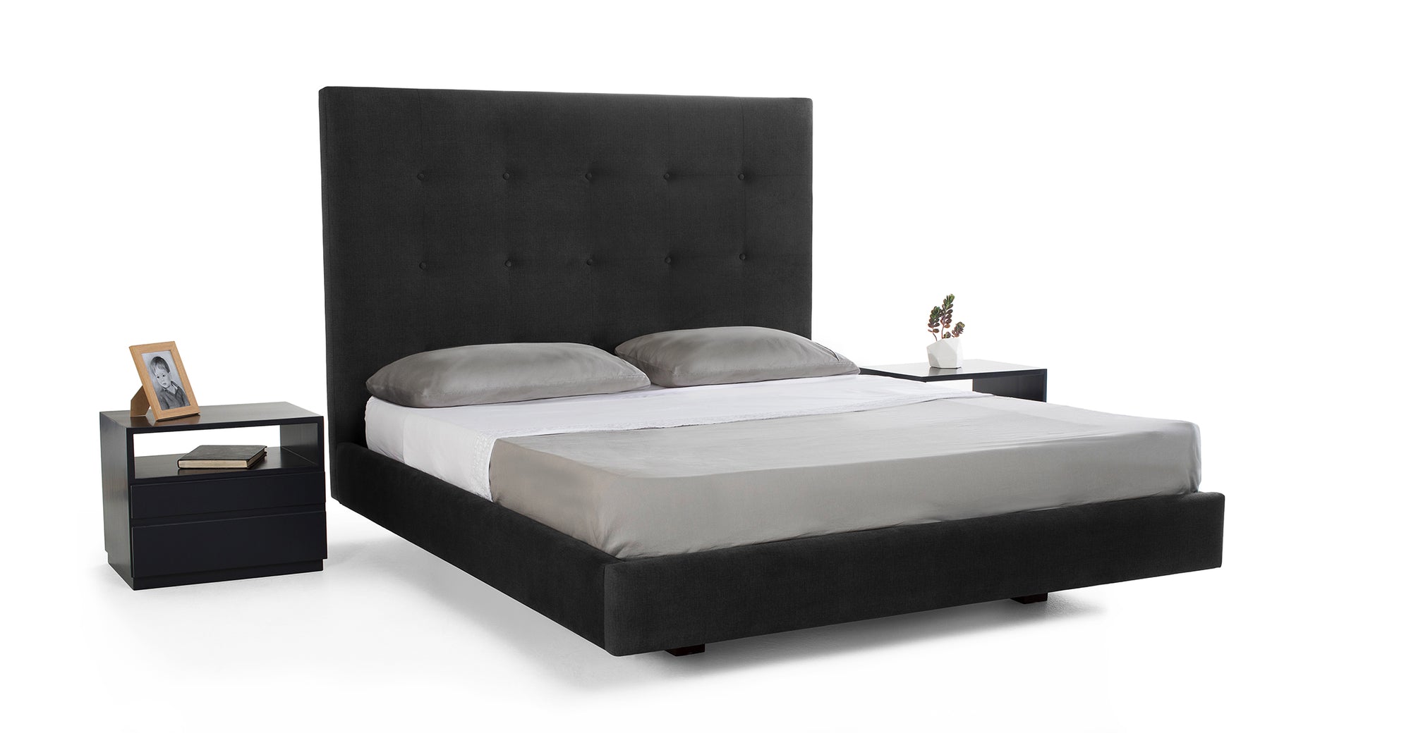 Cama Queen Soren, Gris Carbon