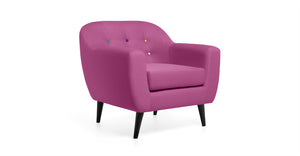 Sillón Cadence, Magenta con botones Arcoíris