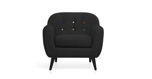 Sillón Cadence, Gris Carbón con Botones Arcoíris