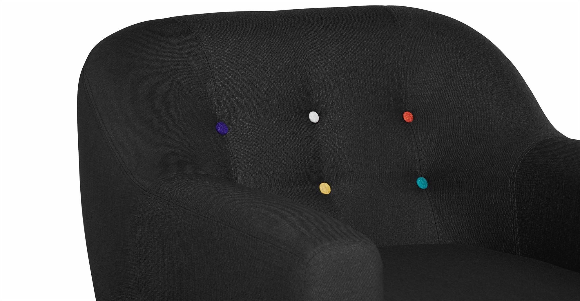 Sillón Cadence, Gris Carbón con Botones Arcoíris