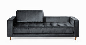 Sofá Cama Jett, Gris Carbón Velvet